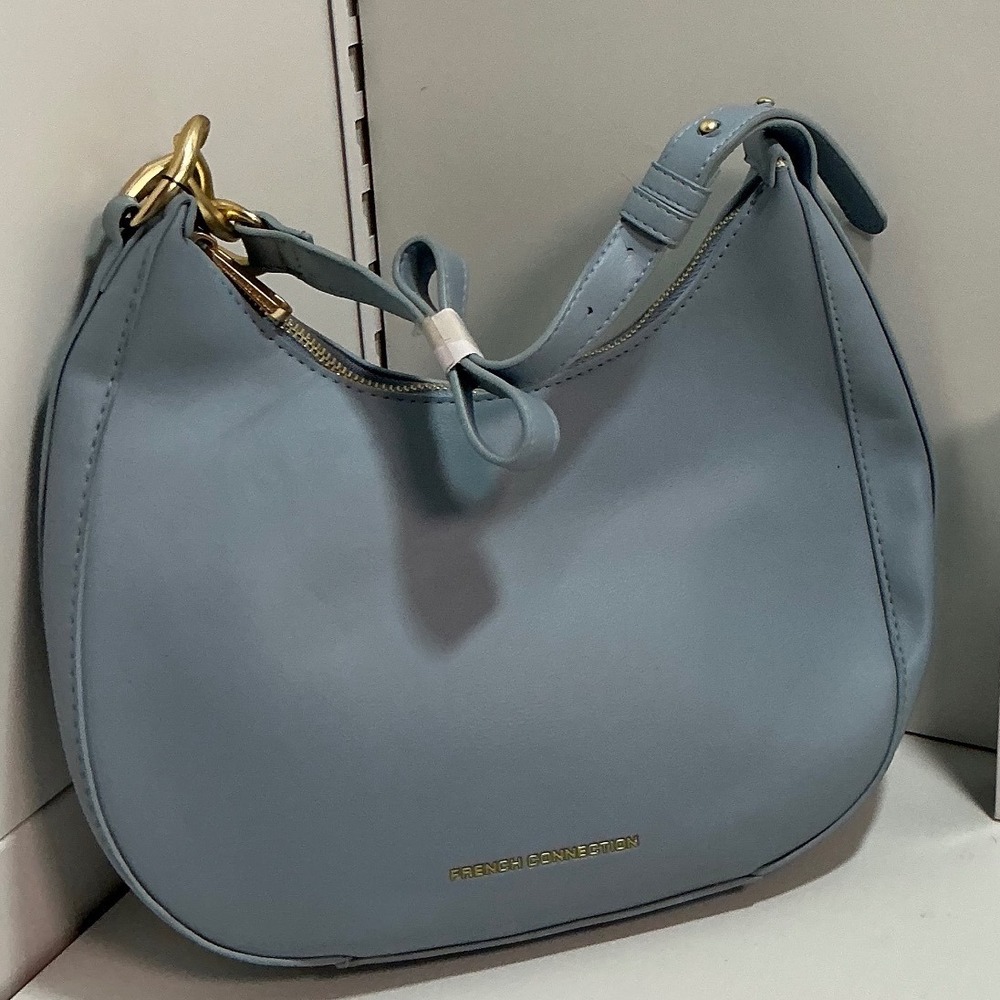 French Connection Moritz Textured Smooth Hobo Bag Powder Blue FCS75114-PWBL